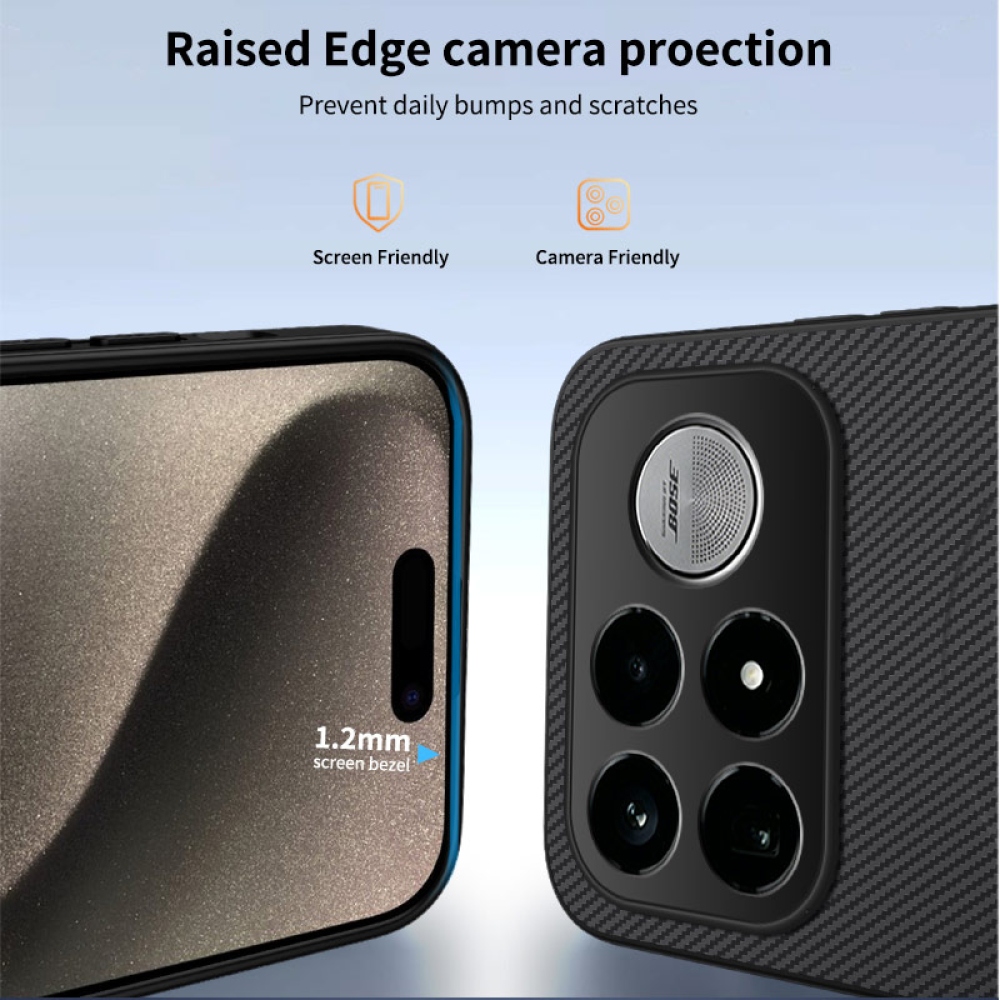 WLF gél tok merev háttámlával és MagSafe-kompatibilis a Xiaomi Poco F9 Ultra 5G-hez – fekete