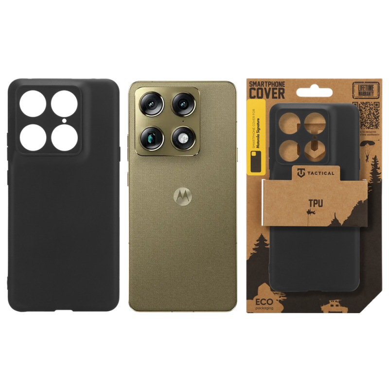 Taktikai TPU borító Motorola Signature fekete színűhöz