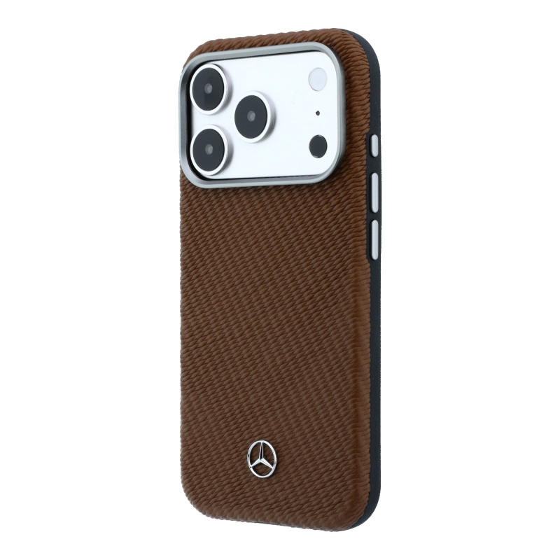 Mercedes PU bőr Semi Wrap MagSafe hátlap iPhone 17 Pro Camel iPhone 17 Pro számára