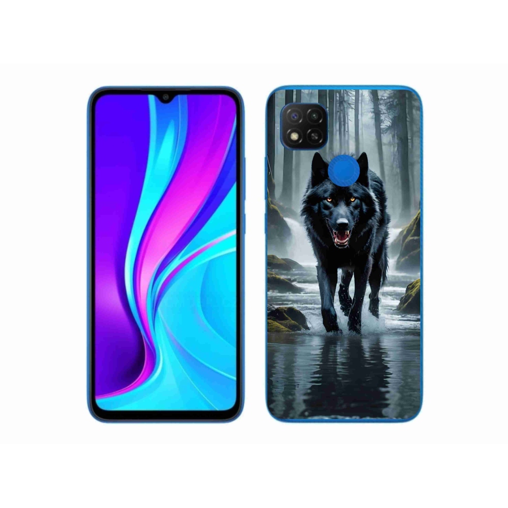 Gél borítás mmCase a Xiaomi Redmi 9C-hez - fekete farkas