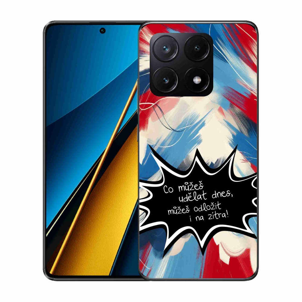 Gél borító mmCase a Xiaomi Poco X6 Pro 5G számára - vicces szöveg 9 fekete háttér