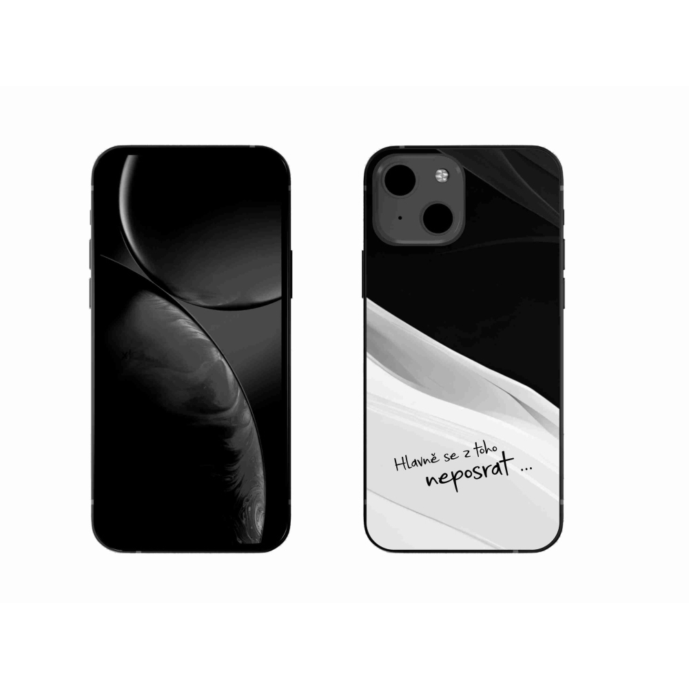 Gél borító mmCase iPhone 13 6.1 készülékhez - vicces szöveg 13 fehér és fekete háttérrel