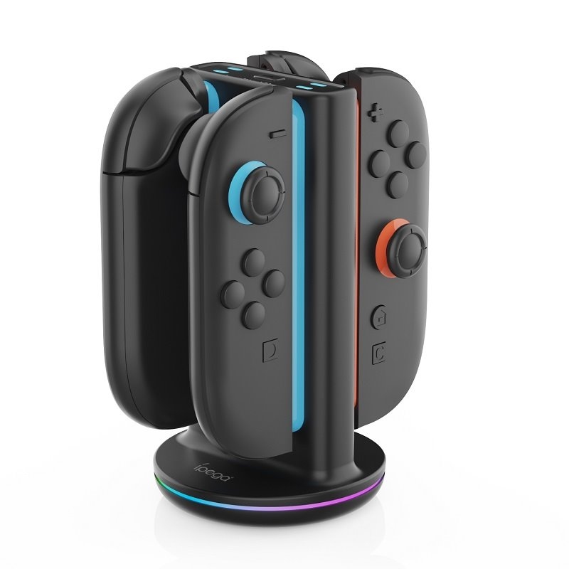 iPega SW2051 töltőállomás RGB-vel JoyCon vezérlőkhöz Nintendo Switch 2 Fekete