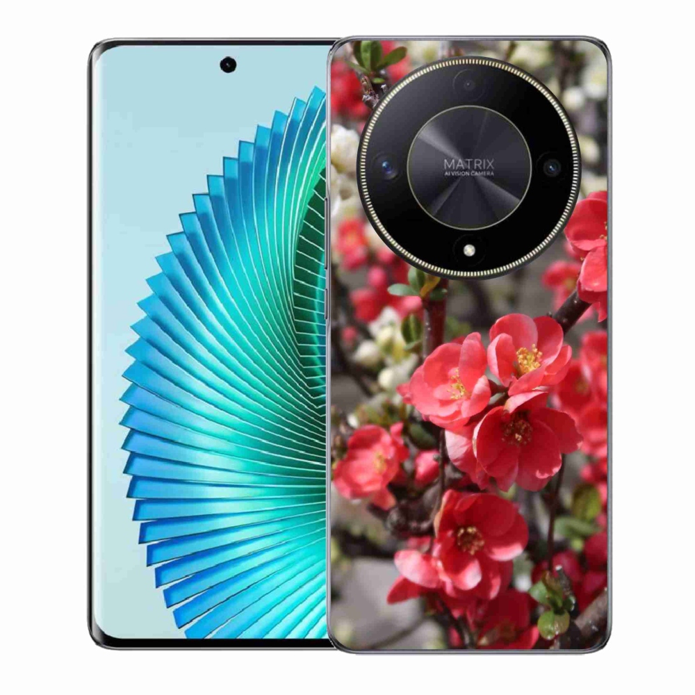 Gél borítás mmCase a Honor Magic 6 Lite 5G számára - piros virágok