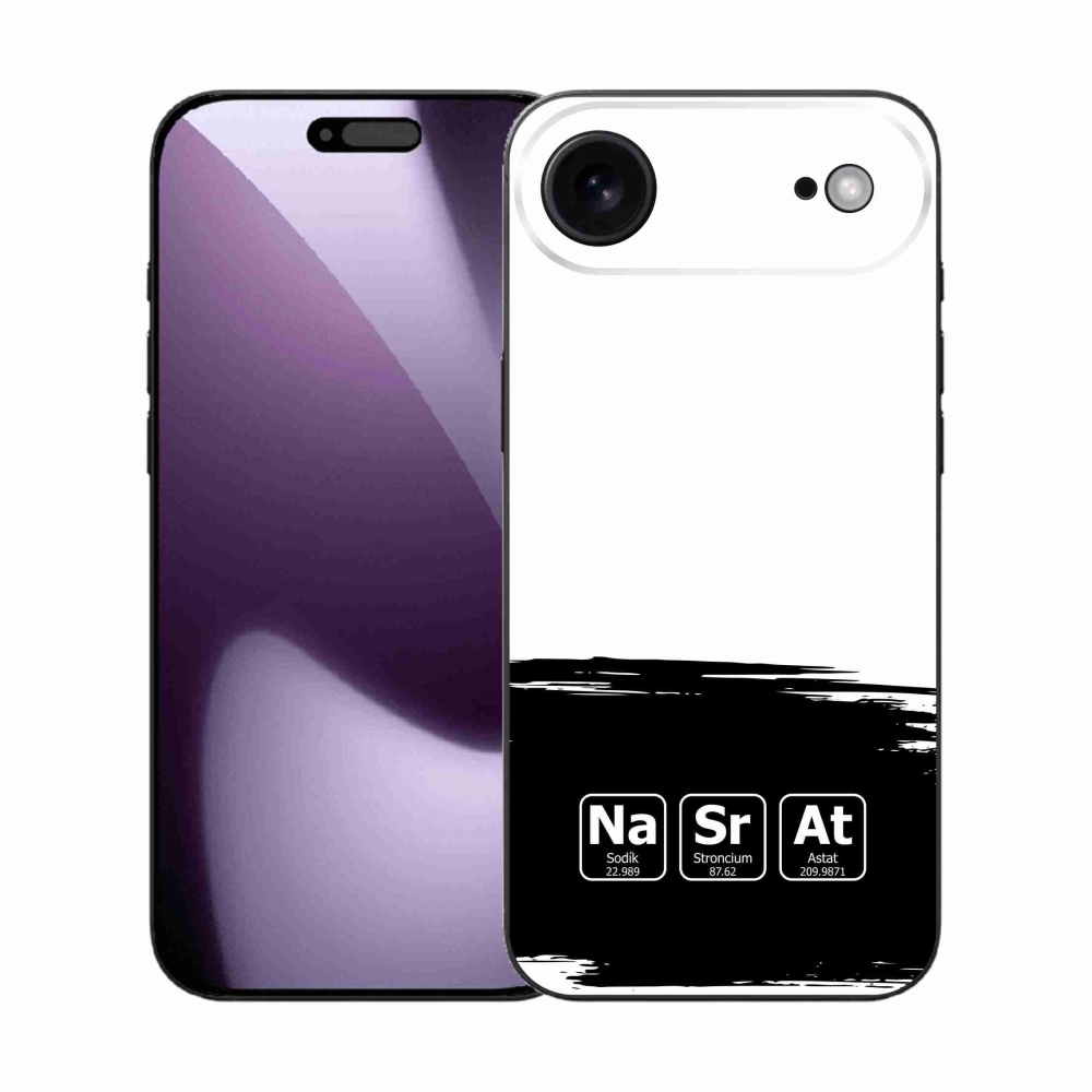 Gél borítás mmCase iPhone 17 Air készülékhez - kémiai elemek fekete és fehér háttérrel