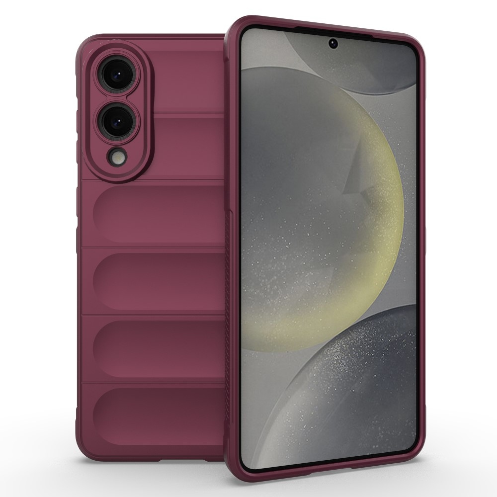 Rugg tartós zselés tok Samsung Galaxy S25 Edge készülékhez - bordó színben