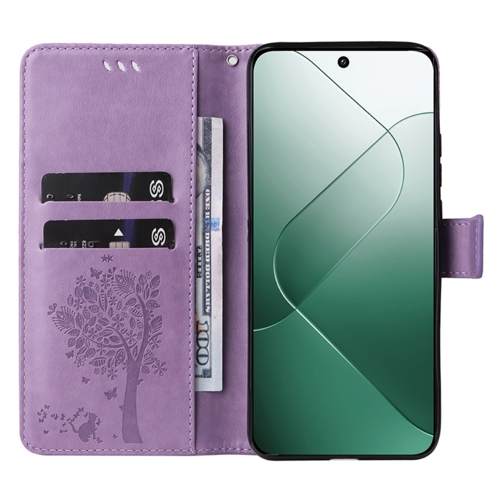 Fák könyve tok Xiaomi 14 - világos lila