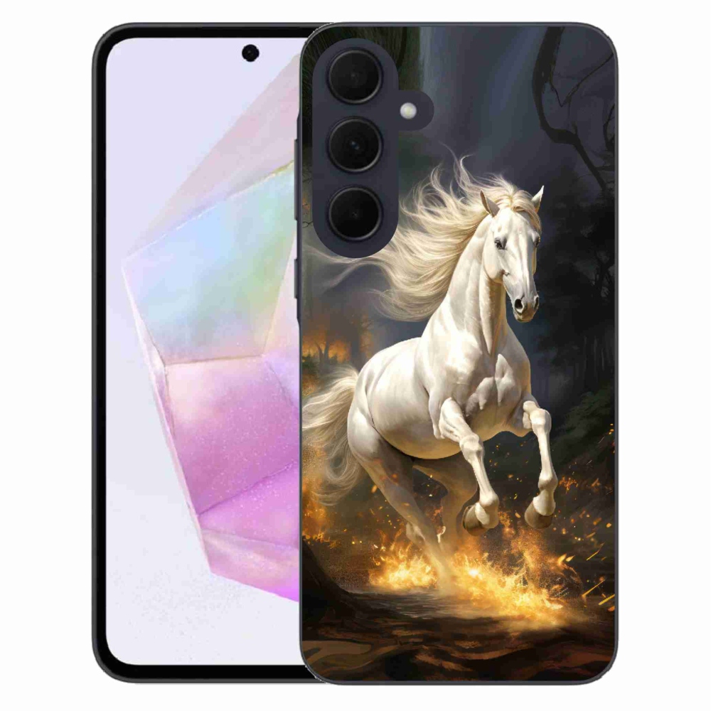 Zselés borítás mmCase Samsung Galaxy A35 5G - fehér ló 2