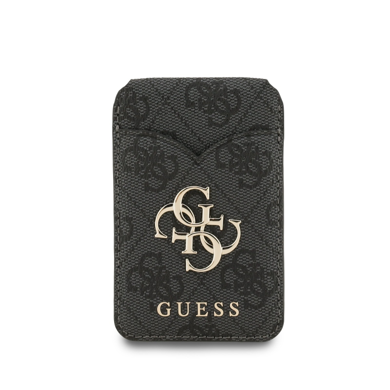Guess PU 4G Mirror MagSafe Cardslot pénztárca állvánnyal Fekete