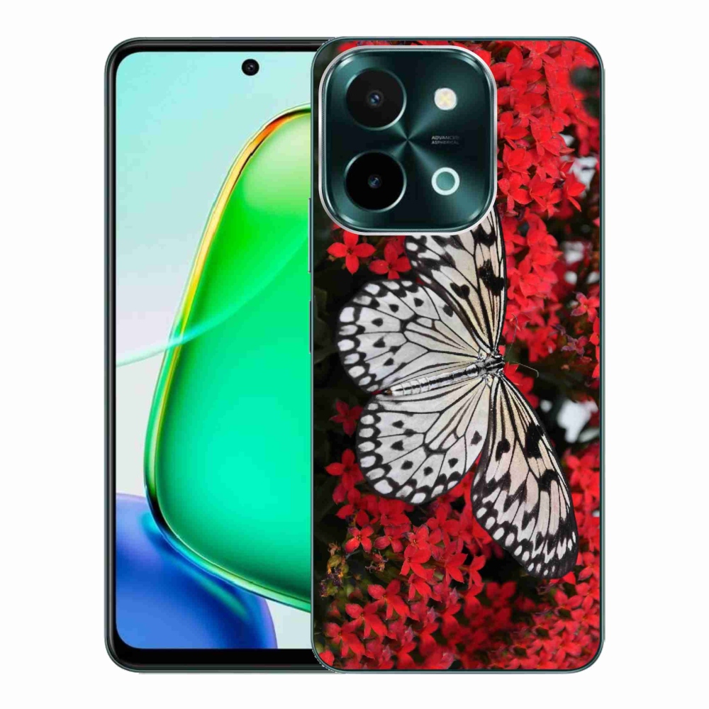 Zselés borítás mmCase a Vivo Y28-hoz - fekete-fehér pillangó 1