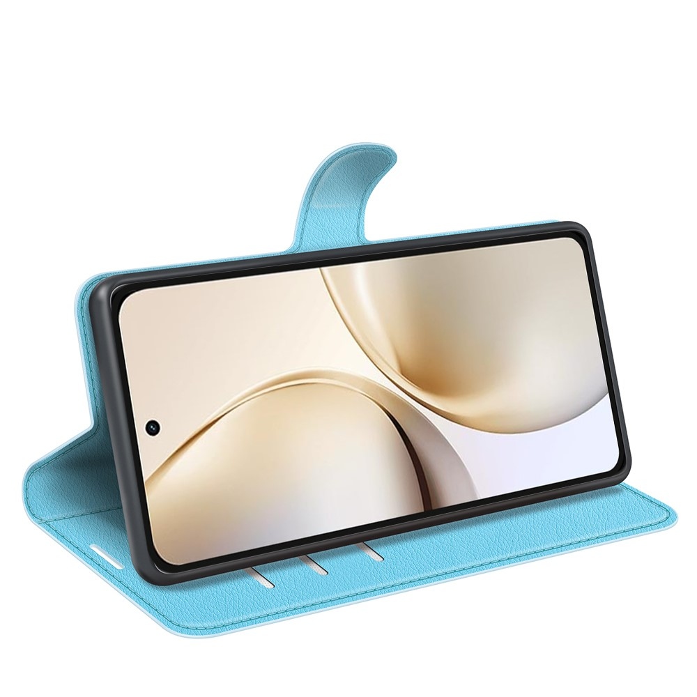 Litchi könyvtáska a Realme 14 Pro+ 5G készülékhez - kék