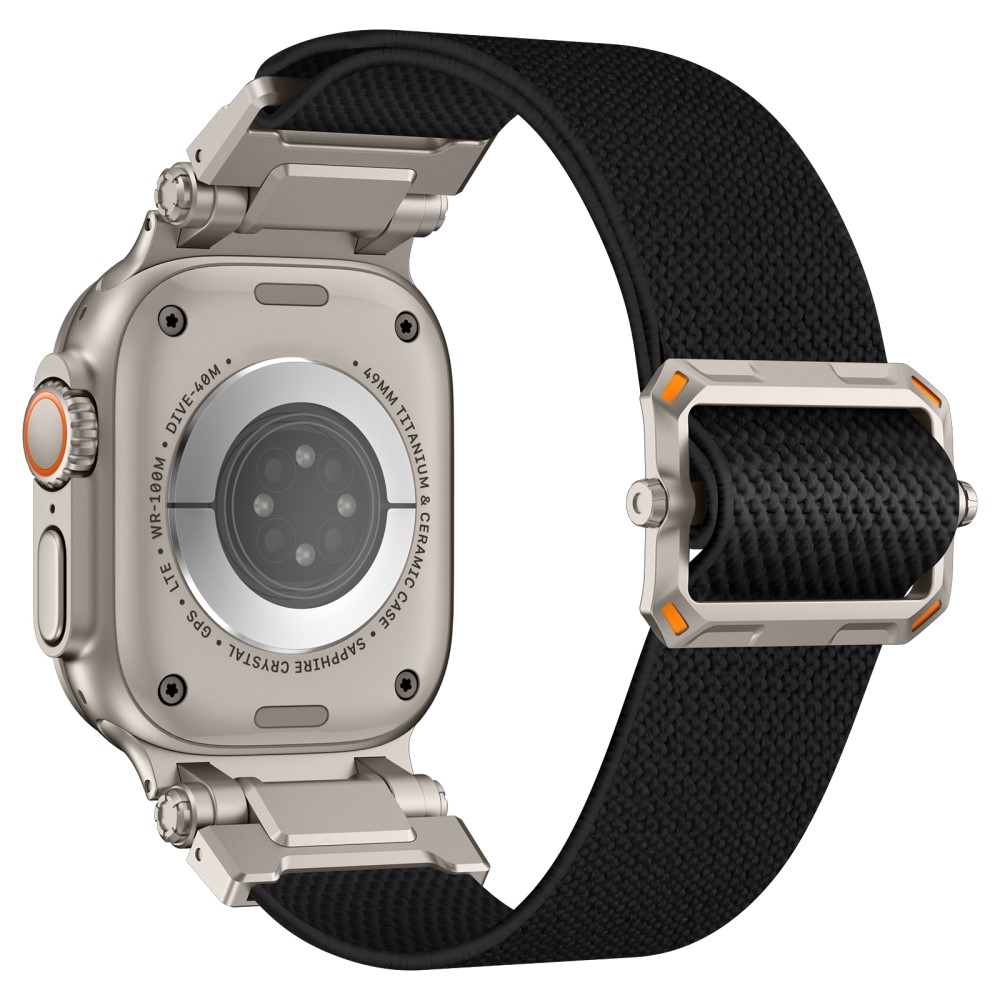 Titán nejlon szíj Apple Watch Ultra/Ultra 2 49mm/SE/SE 2022/2023 44mm/10 46mm/9/8/7 45mm/6/5/4 44mm/3/2/1 42 mm - fekete