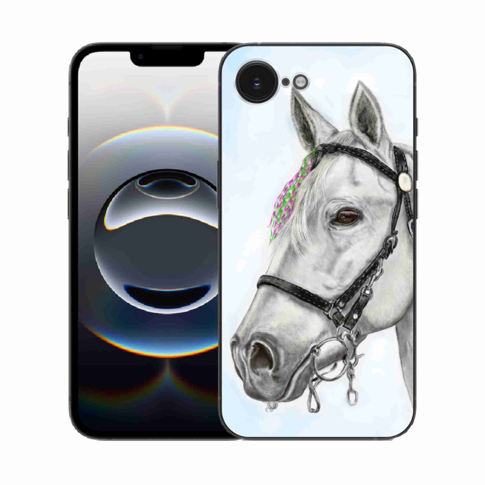 Zselés borítás mmCase iPhone 16e készülékhez - fehér ló 1