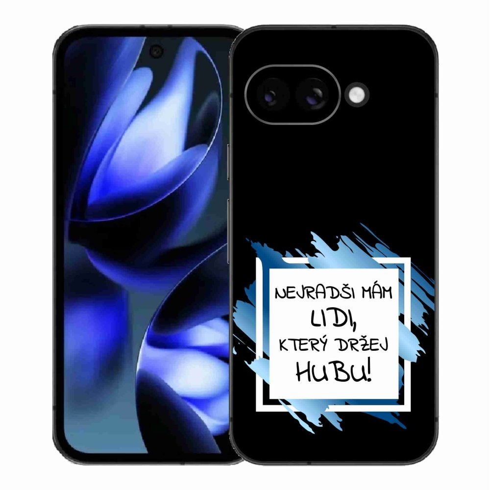 Gél borító mmCase a Google Pixel 9a számára - vicces szöveg 7 fehér és fekete háttérrel