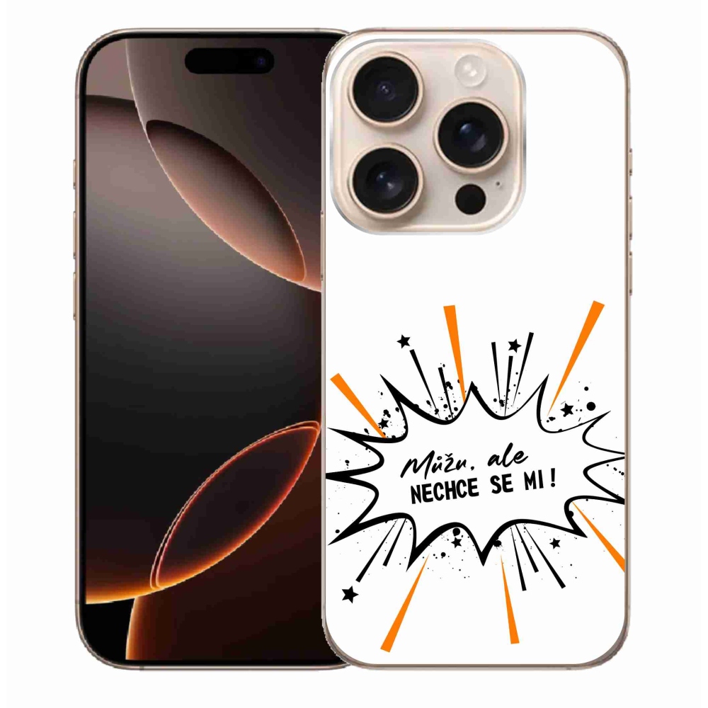 Gél borítás mmCase iPhone 16 Pro Max készülékhez - vicces szöveg 11 fehér háttér