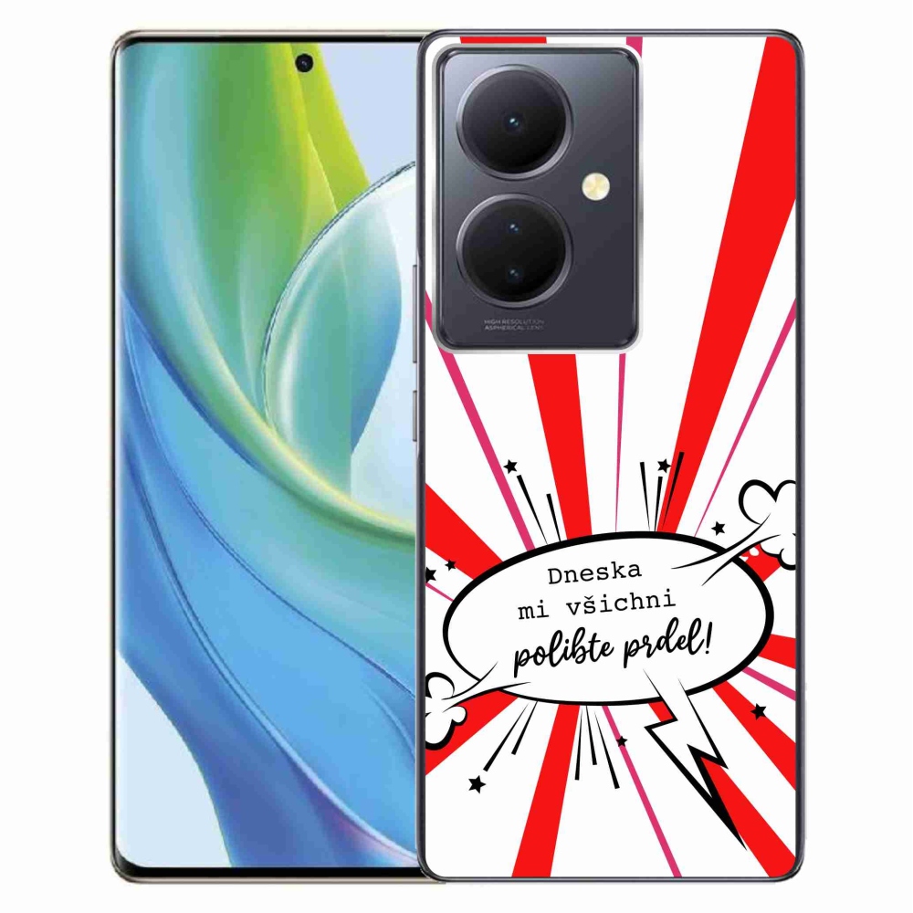 Gél borító mmCase a Vivo V29 Lite 5G-hez - vicces szöveg 15 fehér háttérrel