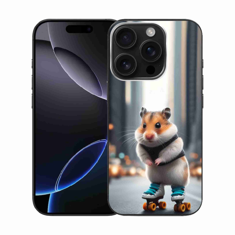 Zselés borítás mmCase iPhone 16 Pro készülékhez - hörcsög a korcsolyán