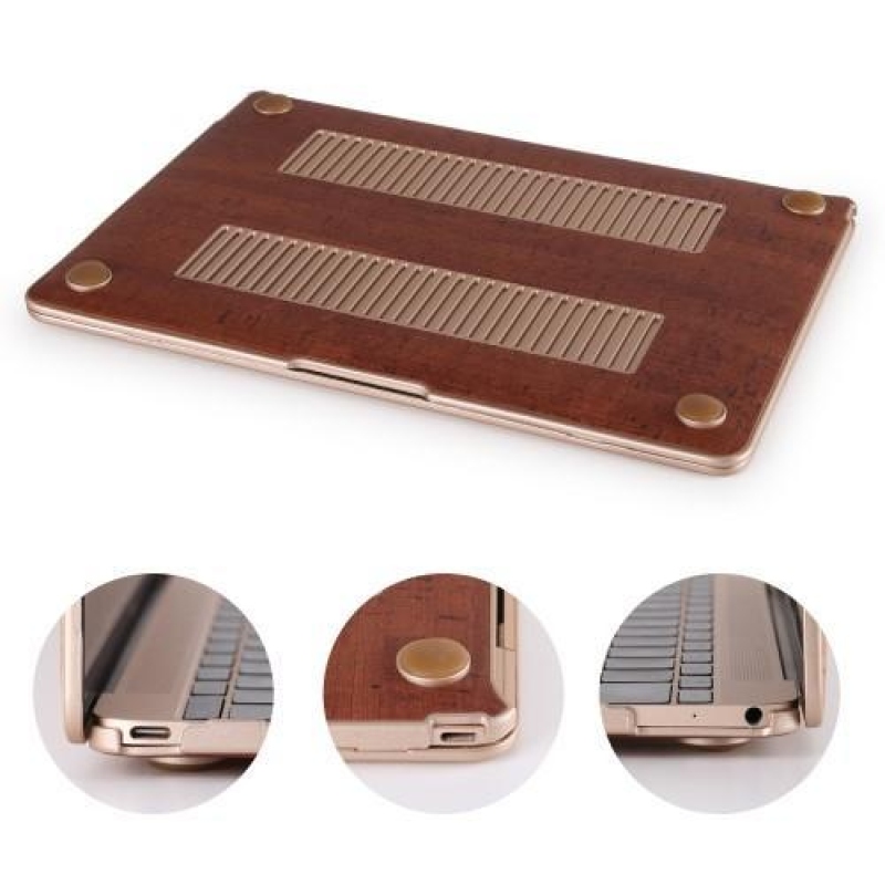 Woody műanyag tok PU bőrrel MacBook Air 13.3 - barna színben