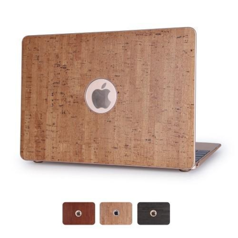 Woody műanyag tok PU bőrrel MacBook Air 13.3 - khaki színű - khaki