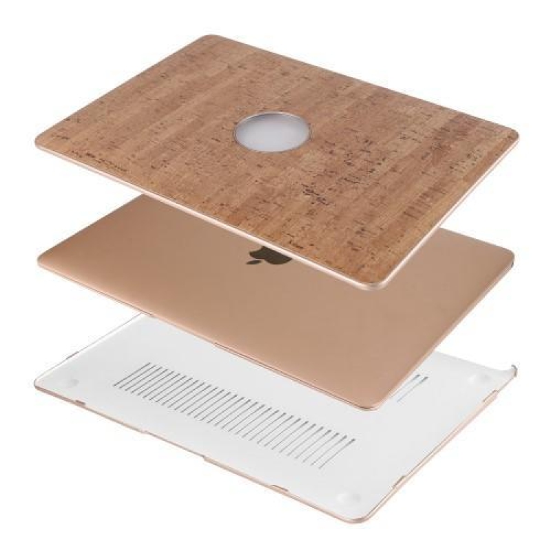 Woody műanyag tok PU bőrrel MacBook Air 13.3 - khaki színű - khaki