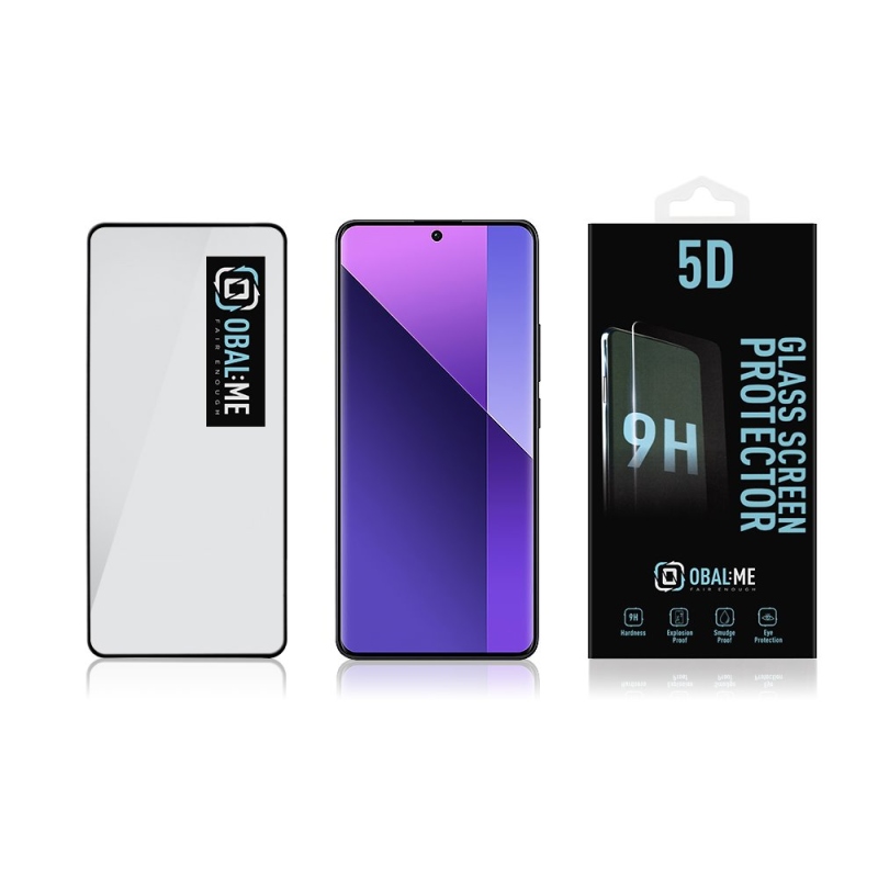 CSOMAG:ME 5D edzett üveg Xiaomi Redmi Note 13 Pro+ 5G Fekete