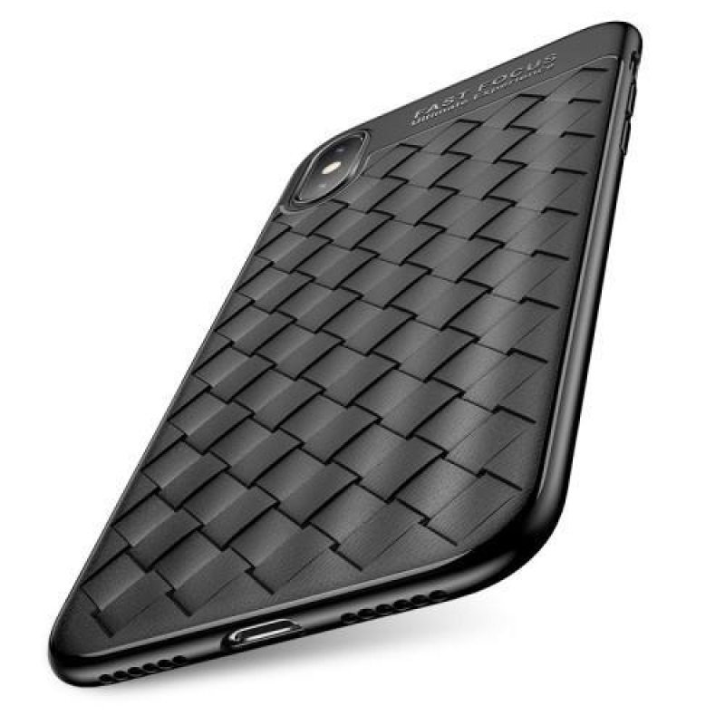 Szövött zselés tok textúrával iPhone X készülékhez - piros