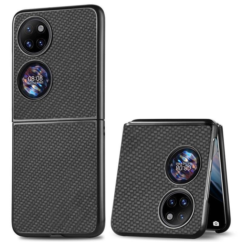 Szövött, texturált műanyag borítás a Huawei P50 Pocket készülékhez - fekete