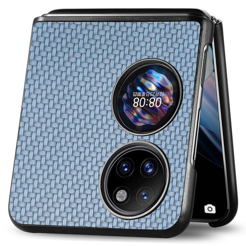Szövött, texturált műanyag borítás a Huawei P50 Pocket készülékhez - kék