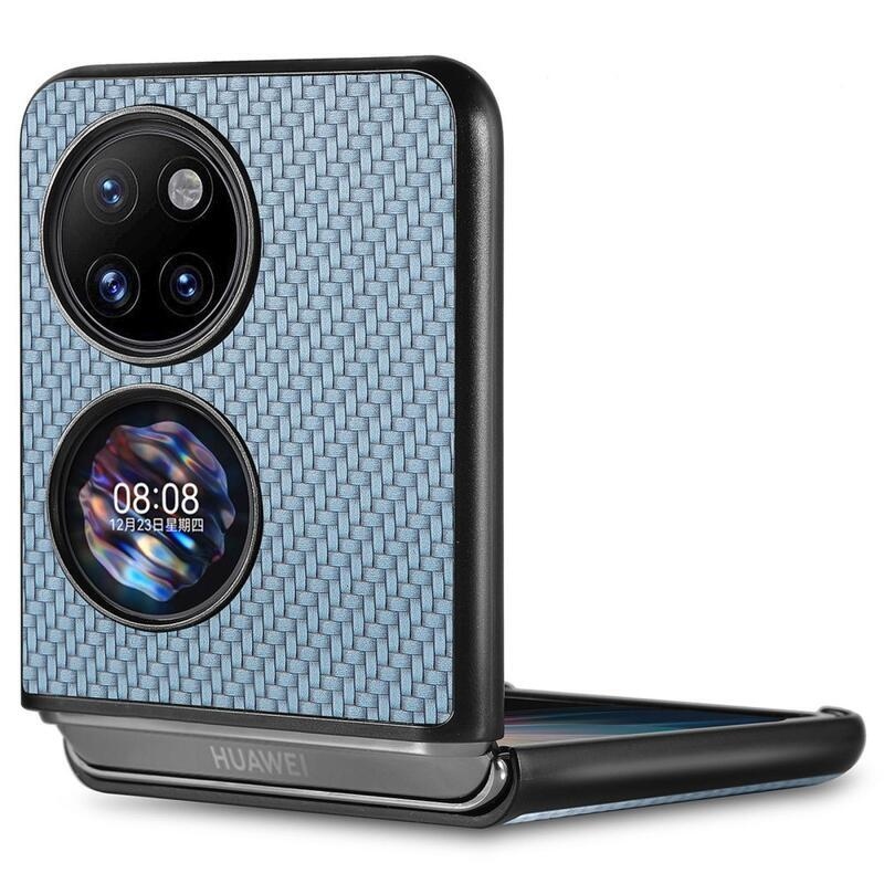 Szövött, texturált műanyag borítás a Huawei P50 Pocket készülékhez - kék