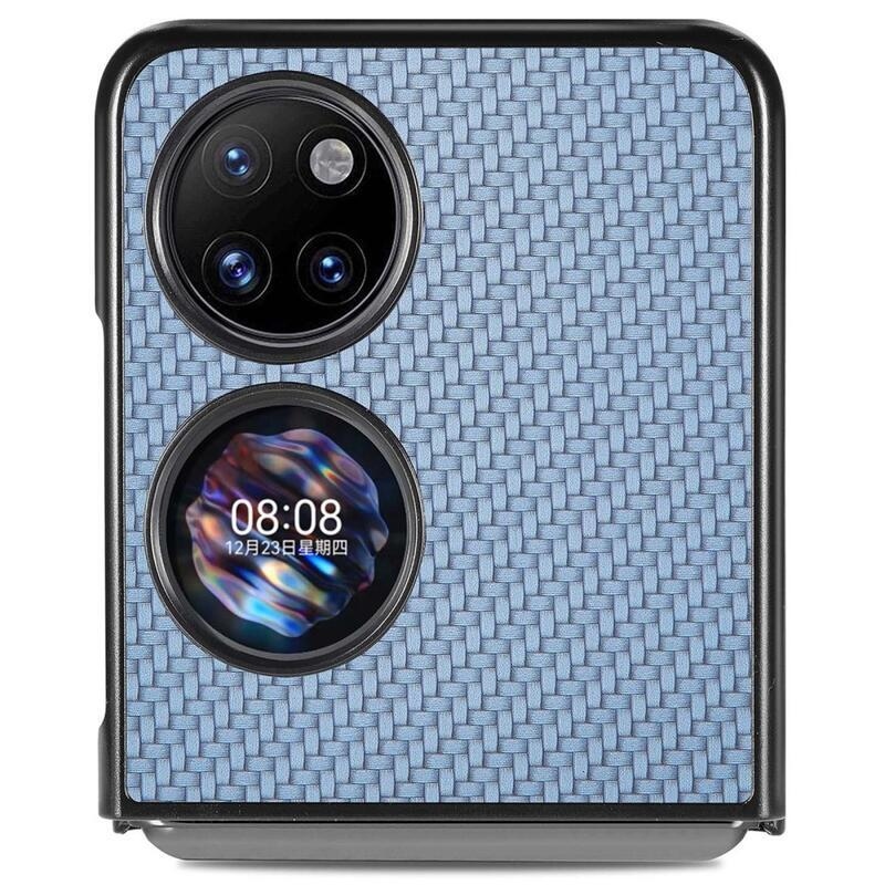 Szövött, texturált műanyag borítás a Huawei P50 Pocket készülékhez - kék