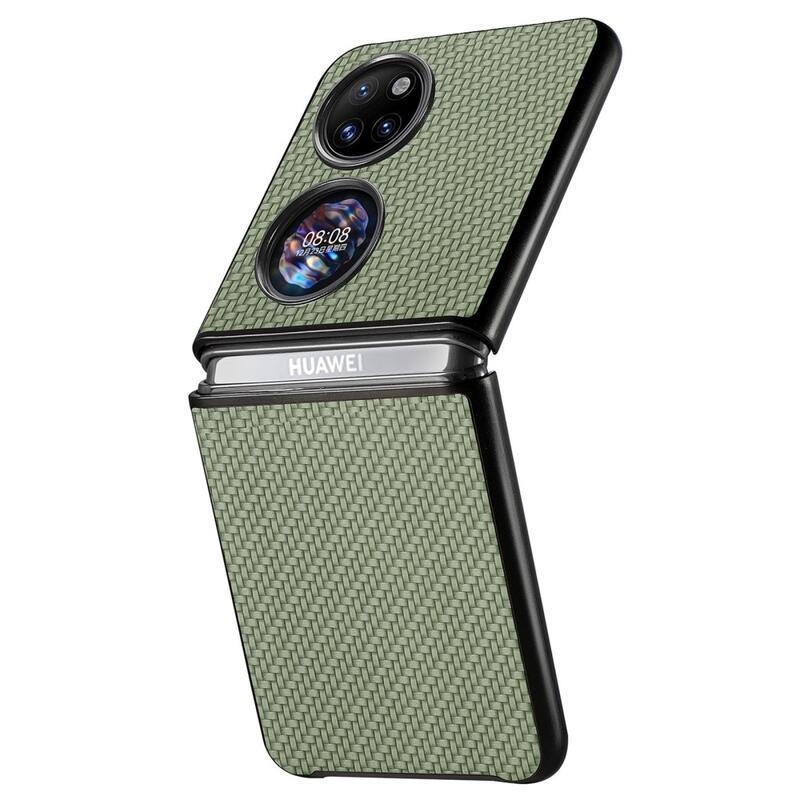 Szövött, texturált műanyag borítás Huawei P50 Pocket készülékhez - zöld