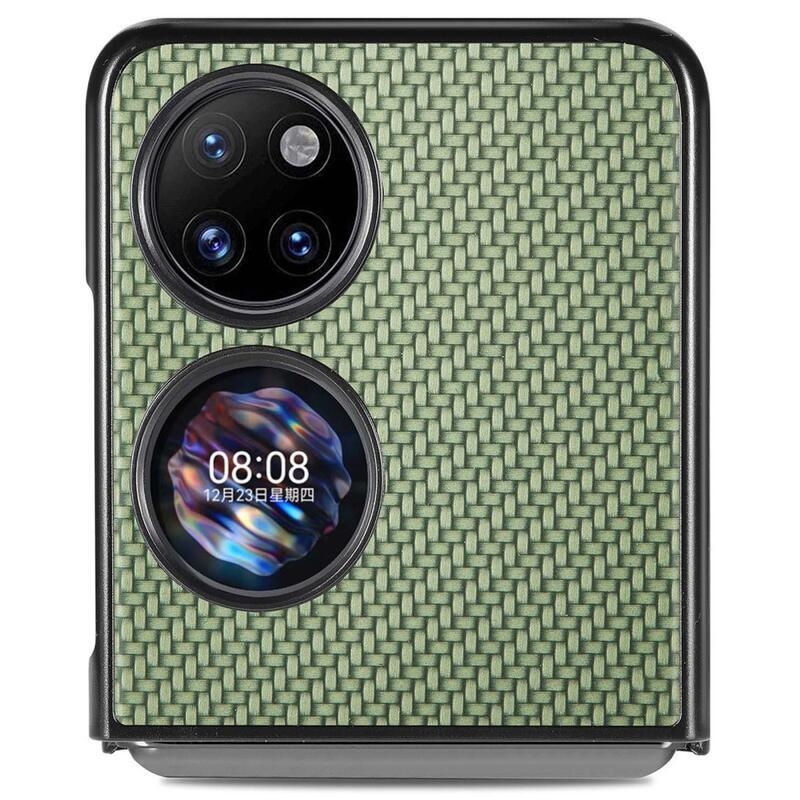 Szövött, texturált műanyag borítás Huawei P50 Pocket készülékhez - zöld