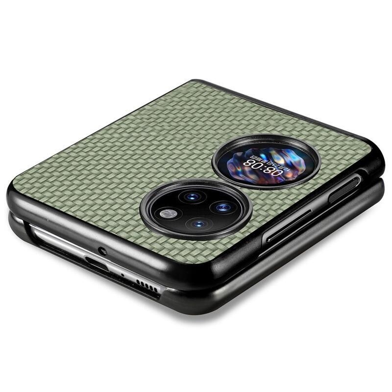 Szövött, texturált műanyag borítás Huawei P50 Pocket készülékhez - zöld