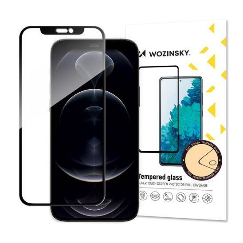 Wozinsky teljes képernyős edzett üveg iPhone 13/13 Pro/14 készülékhez - fekete
