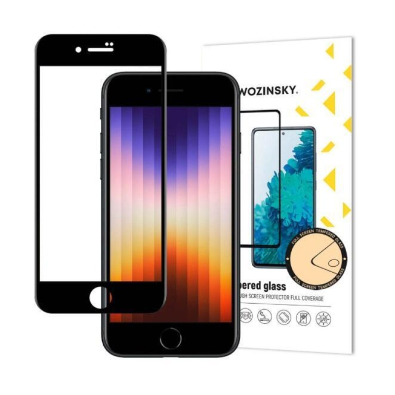 Wozinsky teljes képernyős edzett üveg iPhone 7/8/SE (2020)/SE (2022) készülékhez - fekete