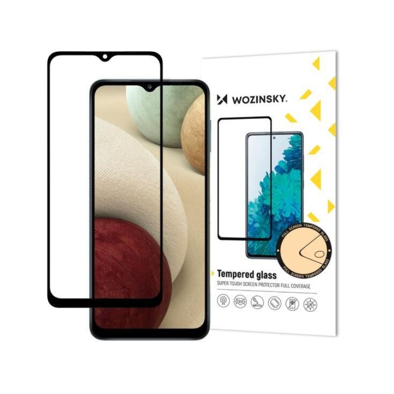 Wozinsky teljes képernyő edzett üveg Samsung Galaxy A12/M12 készülékhez - fekete