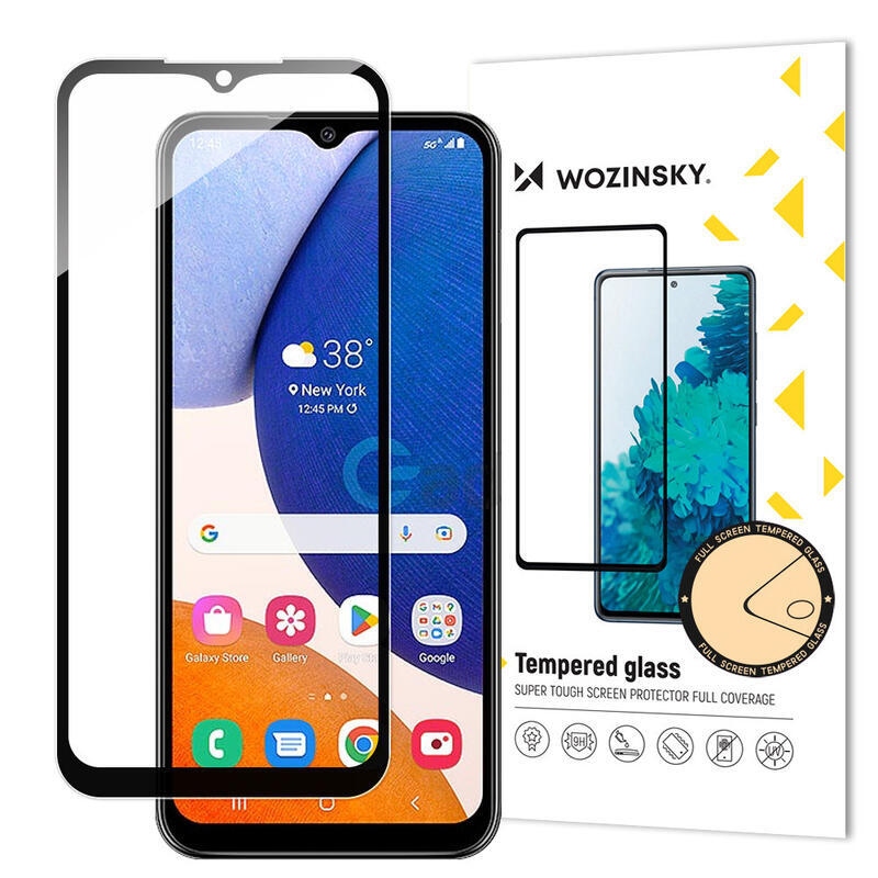 Wozinsky teljes képernyőre edzett üveg Samsung Galaxy A14 4G/5G - fekete
