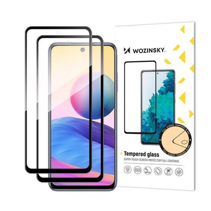 Wozinsky teljes képernyő edzett üveg Xiaomi Redmi Note 10 5G/Poco M3 Pro 4G/5G - fekete - 2 db