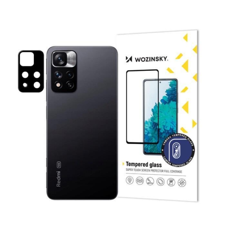 Wozinsky edzett üvegből készült kamera lencse a Xiaomi Redmi Note 11 Pro+ kamerán - fekete