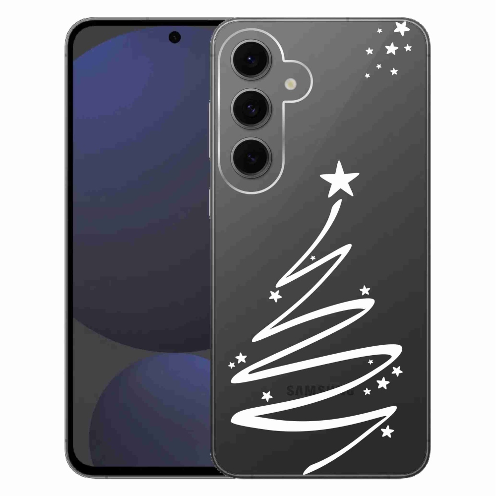 Gél borítás mmCase Samsung Galaxy S24 FE készülékhez - fehér fa átlátszó háttéren