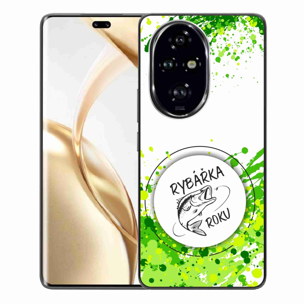 Zselés borító mmCase a Honor 200 Pro 5G számára - az év horgásza fehér háttérrel