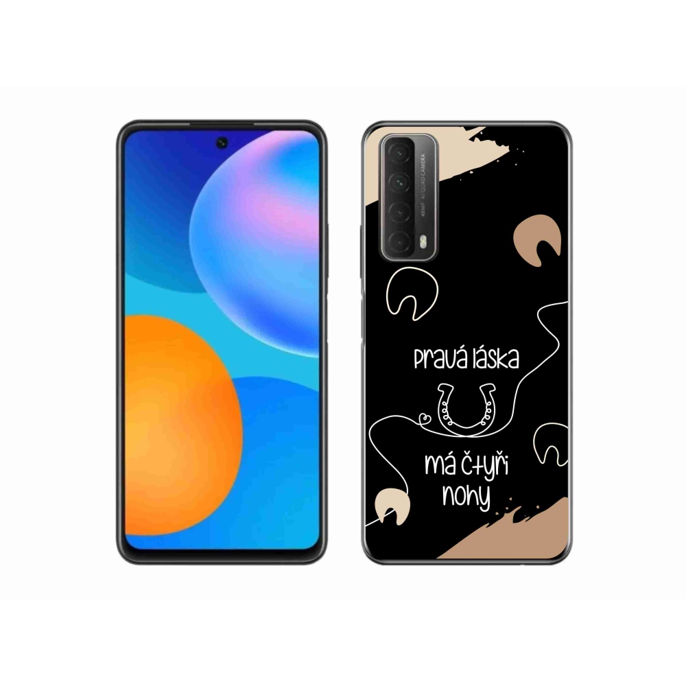 Gél borítás mmCase a Huawei P Smart (2021) - ló motívum fekete háttérrel