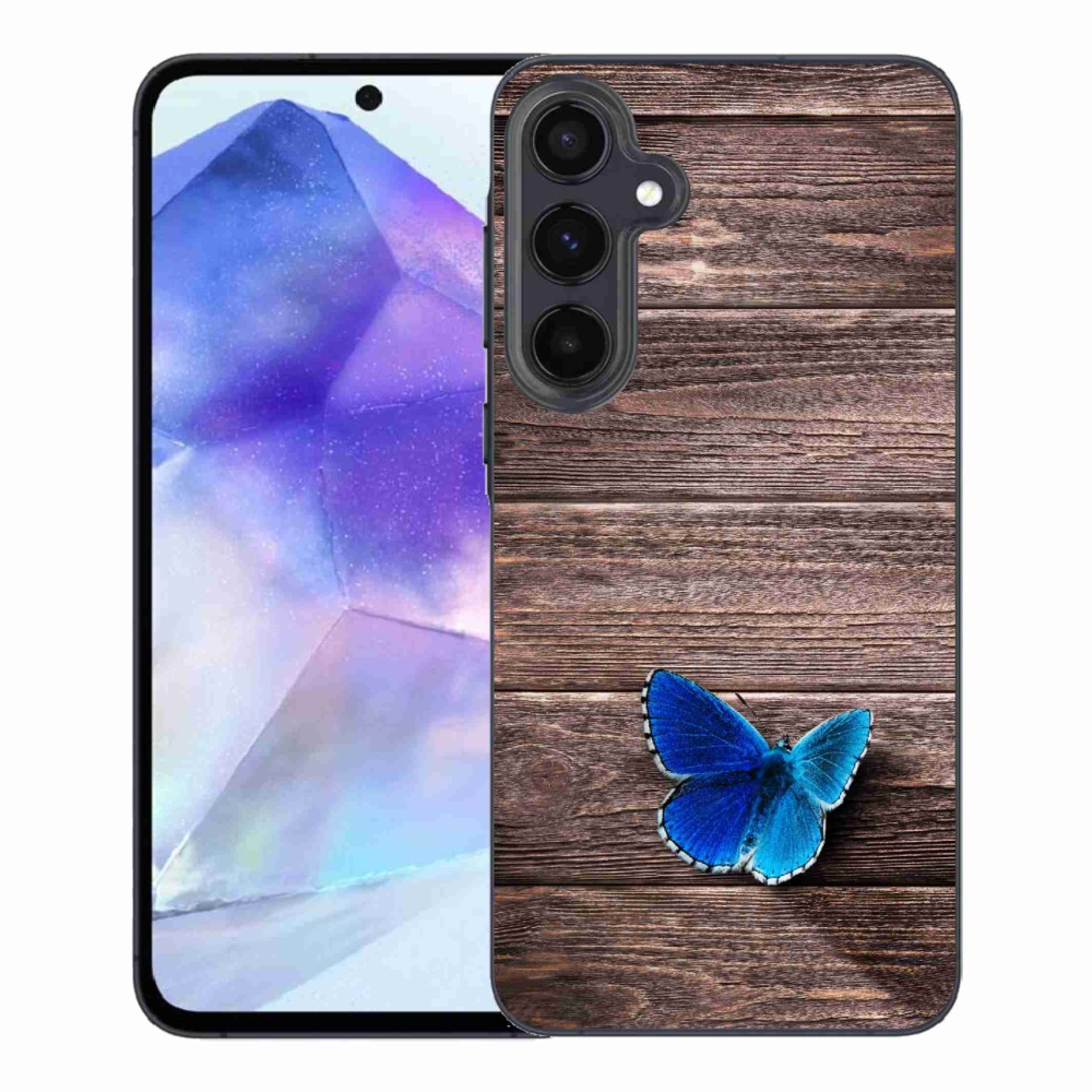 Gél védőhuzat mmCase Samsung Galaxy A55 5G - kék pillangó 1