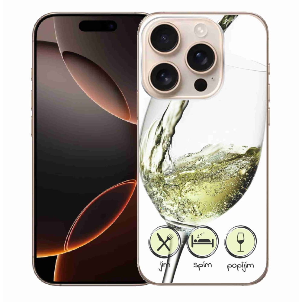 Gél tok mmCase iPhone 16 Pro Max készülékhez - borospohár fehér