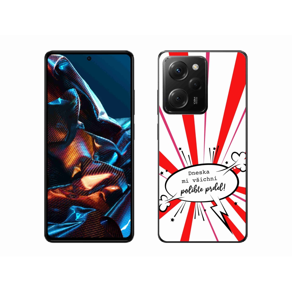 Gél borító mmCase a Xiaomi Poco X5 Pro 5G-hez - vicces szöveg 15 fehér háttérrel