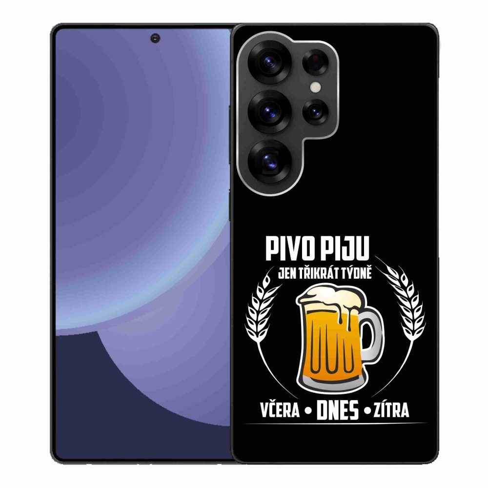 Gél borítás mmCase Samsung Galaxy S25 Ultra - sör motívum fekete háttérrel