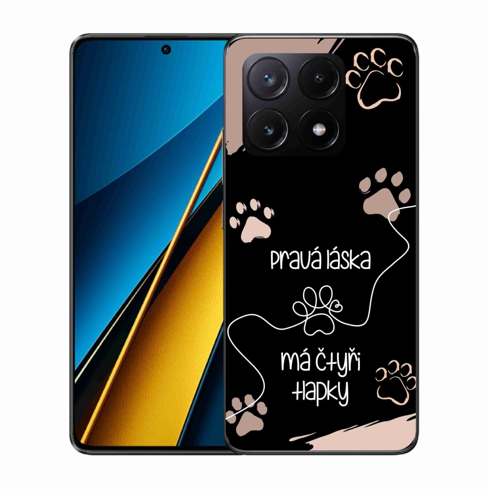 Gél borító mmCase a Xiaomi Poco X6 Pro 5G - kutya motívum 1 fekete háttérrel