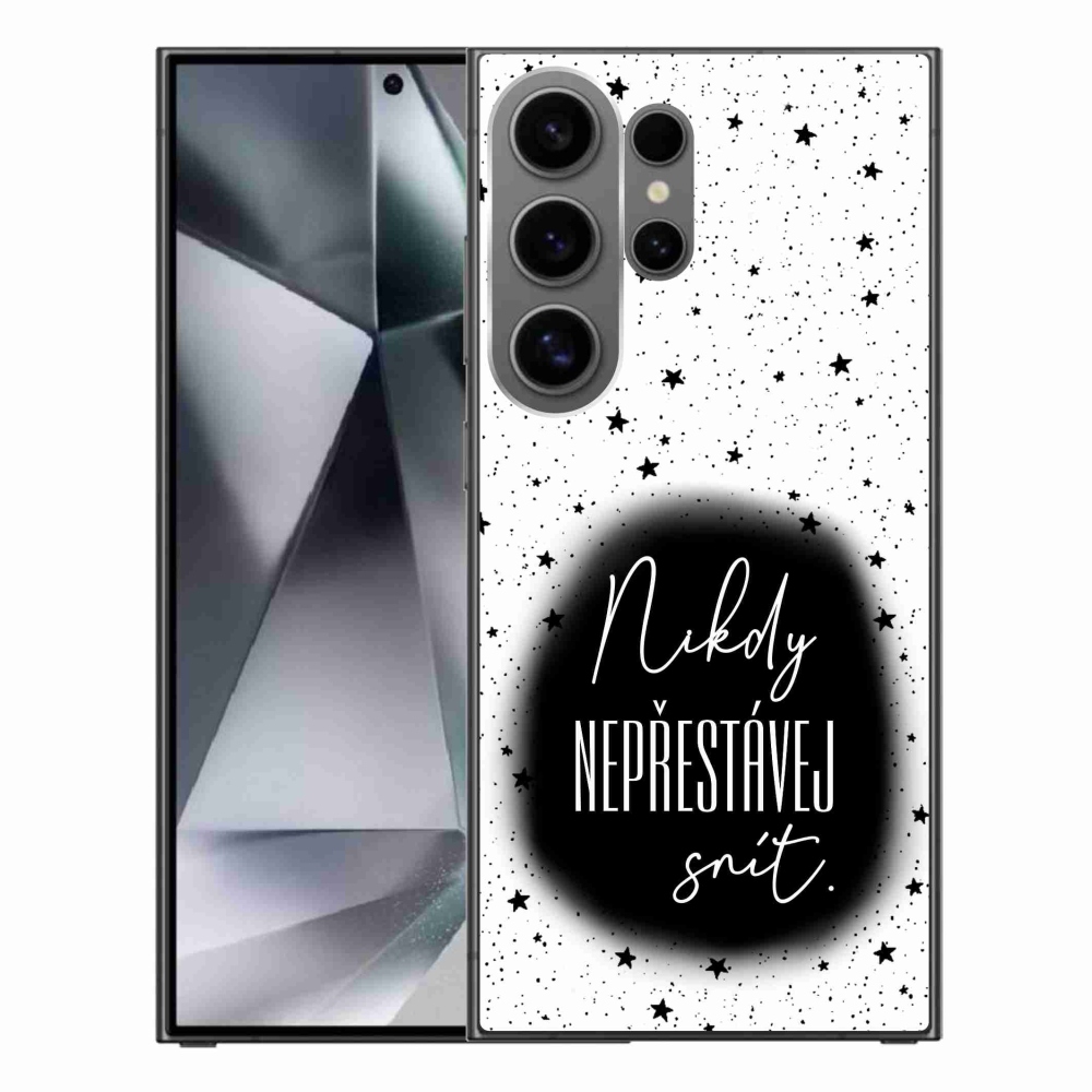 Gél borítás mmCase Samsung Galaxy S24 Ultra - idézet 1 fekete-fehér háttérrel