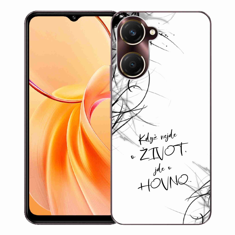 Gél borító mmCase a Vivo Y28s 5G készülékhez - vicces szöveg 16 fehér háttér