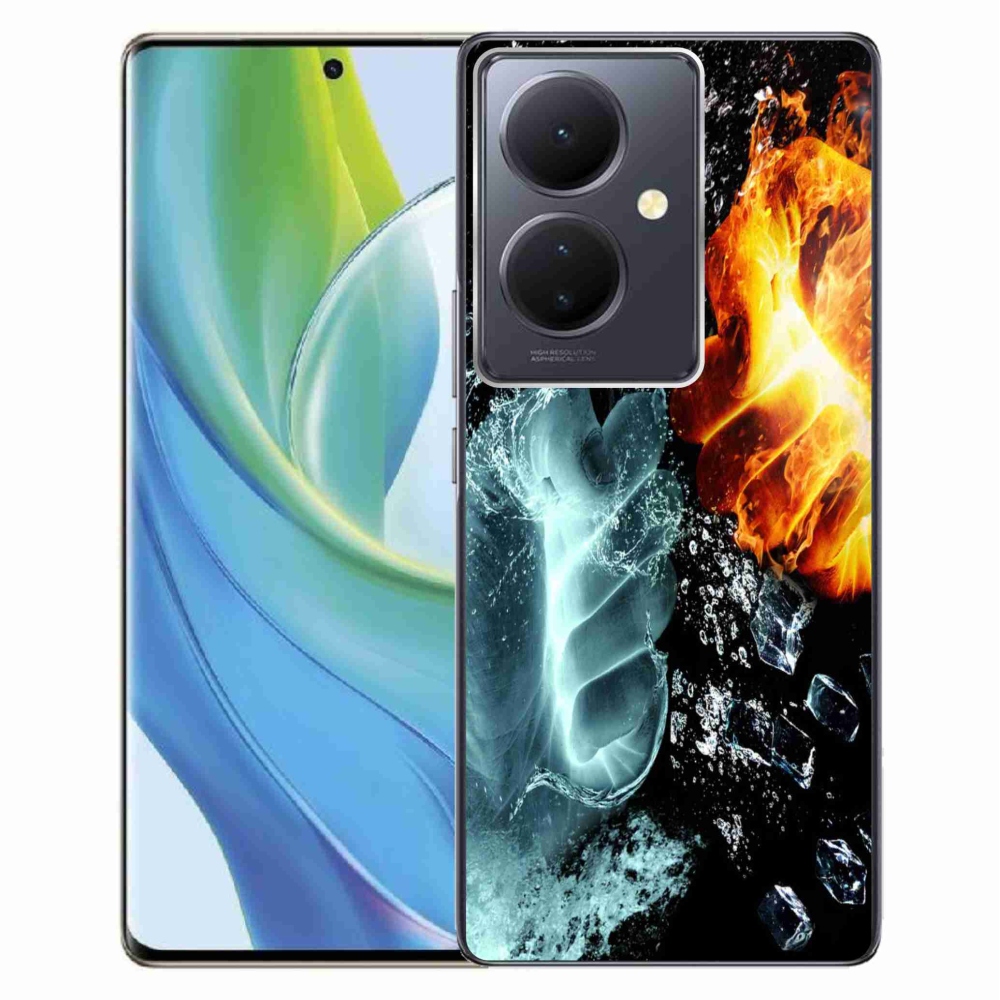 Gél borítás mmCase a Vivo V29 Lite 5G számára - víz és tűz